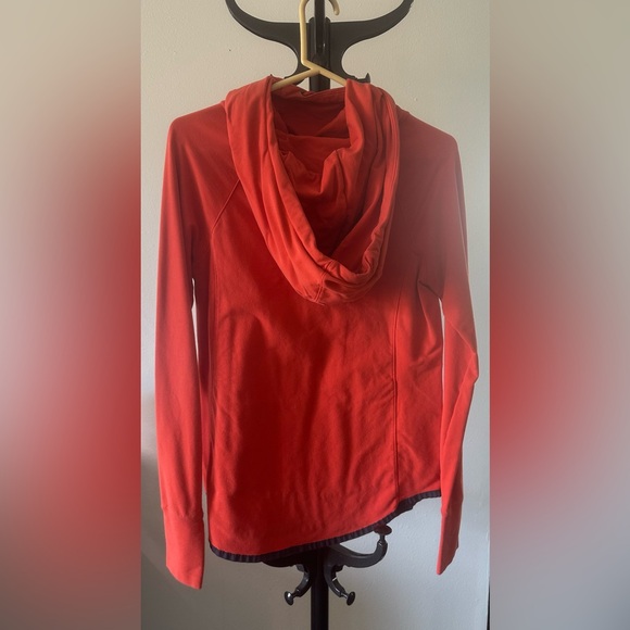 Athleta Orange Hooded Cowl Neck Sweatshirt - size small - Picture 4 of 6